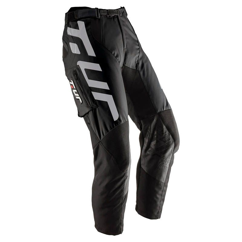 P-THREE, pantaloni estivi enduro con fodera removibile. Colore nero bianco. Di T.UR.