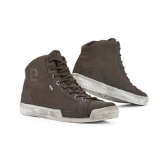 ELEVEIT MOTOBOOTS, scarpe moto impermeabili marroni con suola antiscivolo.