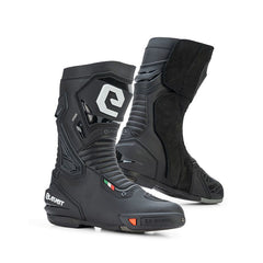 Stivali S MIURA WP, stivali moto impermeabili neri con tecnologia impermeabile. Da ELEVEIT MOTOBOOTS.