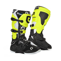 ELEVEIT MOTOBOOTS X LEGEND, stivali moto neri giallo fluo. Comfort e sicurezza per motociclisti.