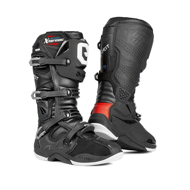 Stivali X TARMAC WP Off-Road neri, impermeabili e antiscivolo. Da ELEVEIT MOTOBOOTS.