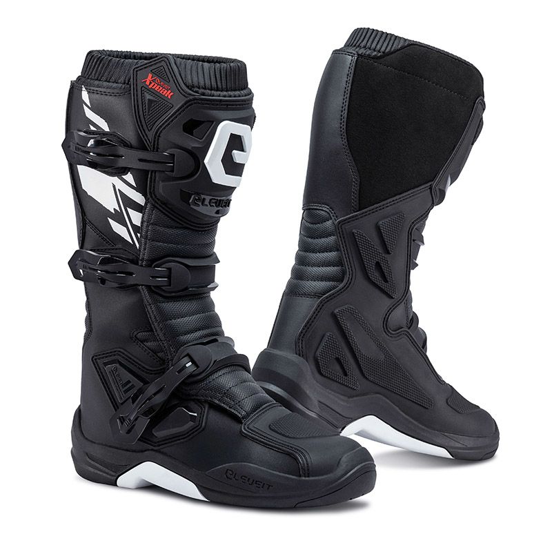 ELEVEIT MOTOBOOTS X PEAK, stivali da moto neri con protezioni rinforzate. Ideali per avventure off road.