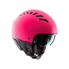 Casco EL'FRESH, un casco demi-jet fucsia opaco in policarbonato. Design leggero e pratico. Di TUCANO URBANO.