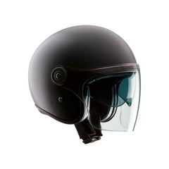 Casco EL'FAST, un casco jet in fiberglass grigio carbone opaco. Design elegante e ventilazione ottimale. Di TUCANO URBANO.