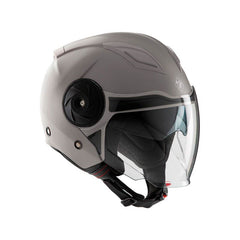 Casco EL'CITY, un casco jet con visiera doppia e ventilazione. Colore Grigio Moondust Opaco. Di TUCANO URBANO.