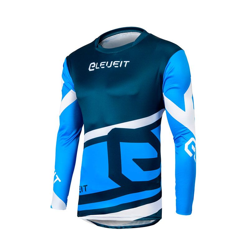 Maglia X-LEGEND, una maglia con maniche lunghe e design blu/bianco. Ideale per motociclisti. Di ELEVEIT MOTOBOOTS.