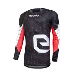 Maglia X-TREME, una maglia traspirante con maniche lunghe. Colori nero, rosso e bianco. Di ELEVEIT MOTOBOOTS.