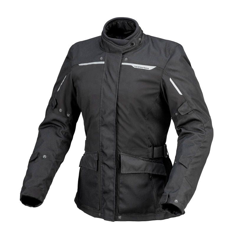Giacca 4STROKE LADY, una giacca con certificazione CE Classe A. Colore nero elegante. Di TUCANO URBANO.