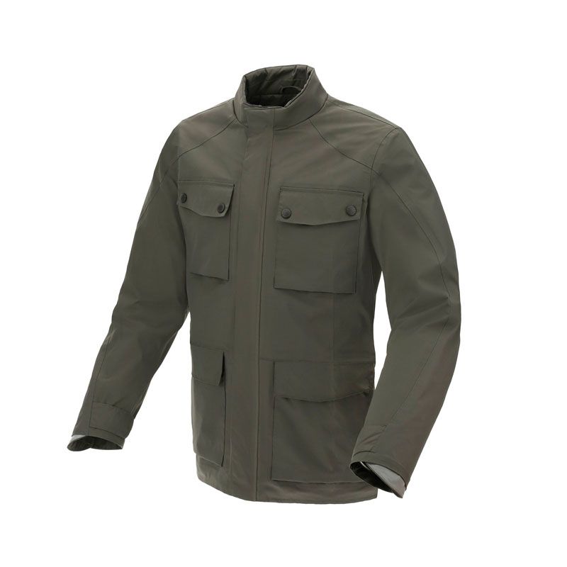 Giacca DAVID, una giacca verde Airborne con protezione CE Classe A. Ideale per motociclisti. Di TUCANO URBANO.