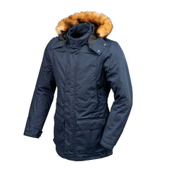 Giacca STANLEY PARK, un parka invernale blu scuro con imbottitura termica. Ideale per moto. Di TUCANO URBANO.
