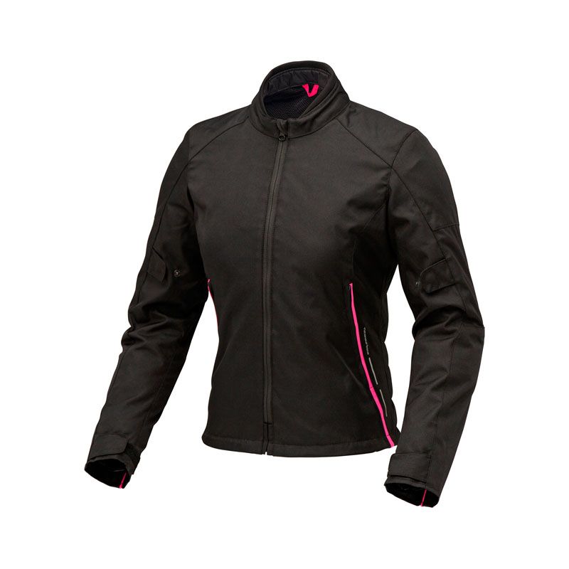 Giacca TEXWORK LADY 2G, una giacca moto con protezioni integrate. Colore nero fucsia. Di TUCANO URBANO.
