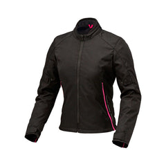 Giacca TEXWORK LADY 2G, una giacca moto con protezioni integrate. Colore nero fucsia. Di TUCANO URBANO.