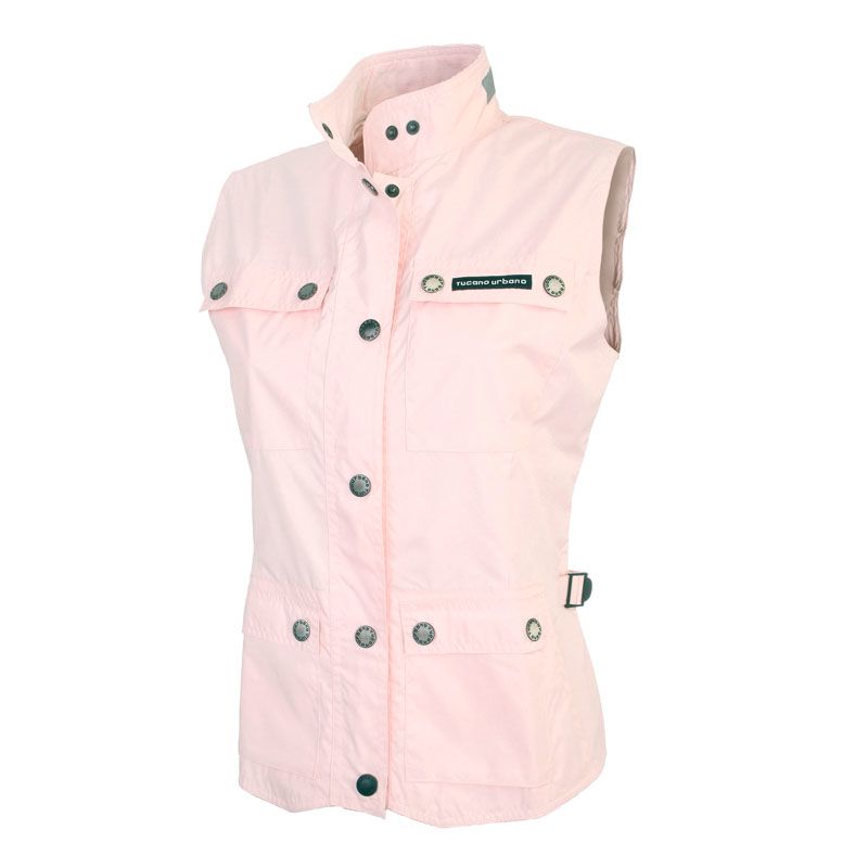 Gilet CLARABELLA, un gilet multitasking rosa con chiusure a bottoni. Ideale per viaggi in moto. Di TUCANO URBANO.