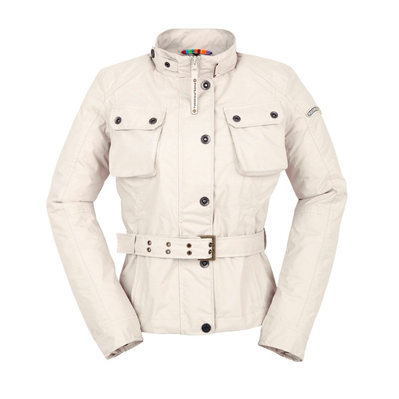 Giacca KATMAI LADY, un giacca impermeabile bianco crema. Taglio femminile e tasche multiple. Di TUCANO URBANO.