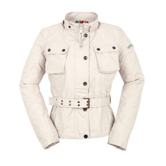 Giacca KATMAI LADY, un giacca impermeabile bianco crema. Taglio femminile e tasche multiple. Di TUCANO URBANO.