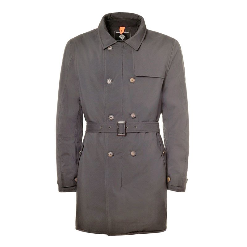 Trench doppiopetto imbottito grigio, elegante e resistente. Di TUCANO URBANO.