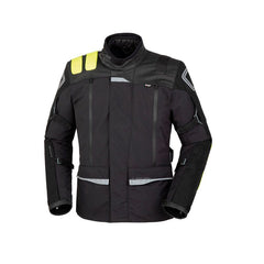 Giacca J-ONE, una giacca invernale con sistema modulare a 3 strati. Colore nero giallo fluo. Di T.UR.