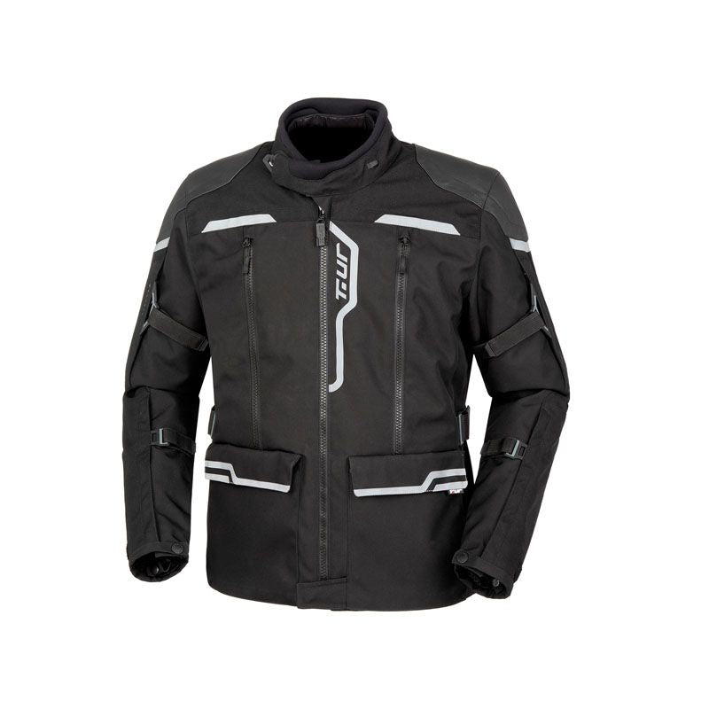 Giacca J-TWO, una giacca invernale per moto con protezione a 3 strati. Colore nero, ideale per motociclisti. Di T.UR.
