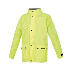 Giacca DILUVIO PLUS, un antipioggia giallo fluo con chiusura a bottoni. Ideale per motociclisti. Di TUCANO URBANO.