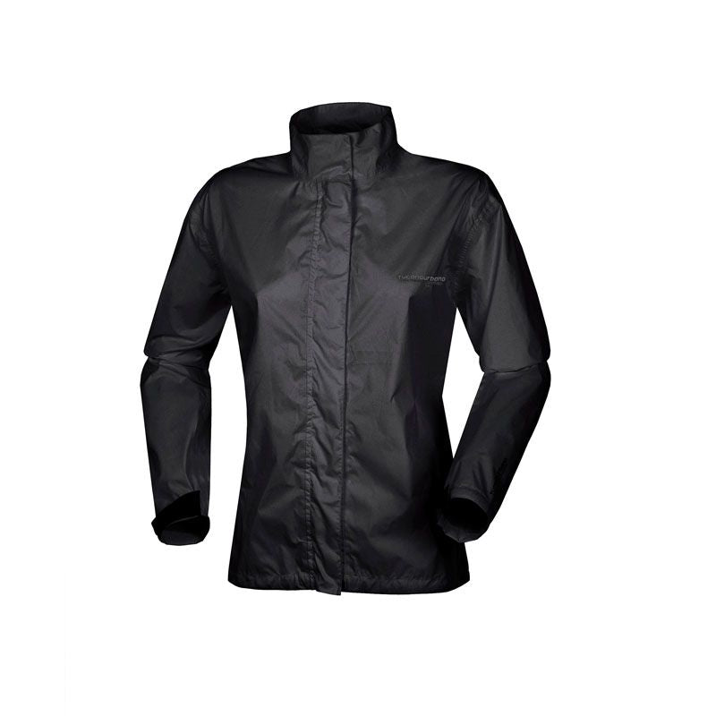 Giacca NANO RAIN LADY PLUS, impermeabile e supercompattabile. Colore nero elegante. Di TUCANO URBANO.