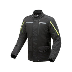 Giacca 4STROKE HYDROSCUD, una giacca impermeabile e traspirante. Colore Nero-Giallo Fluo. Di TUCANO URBANO.