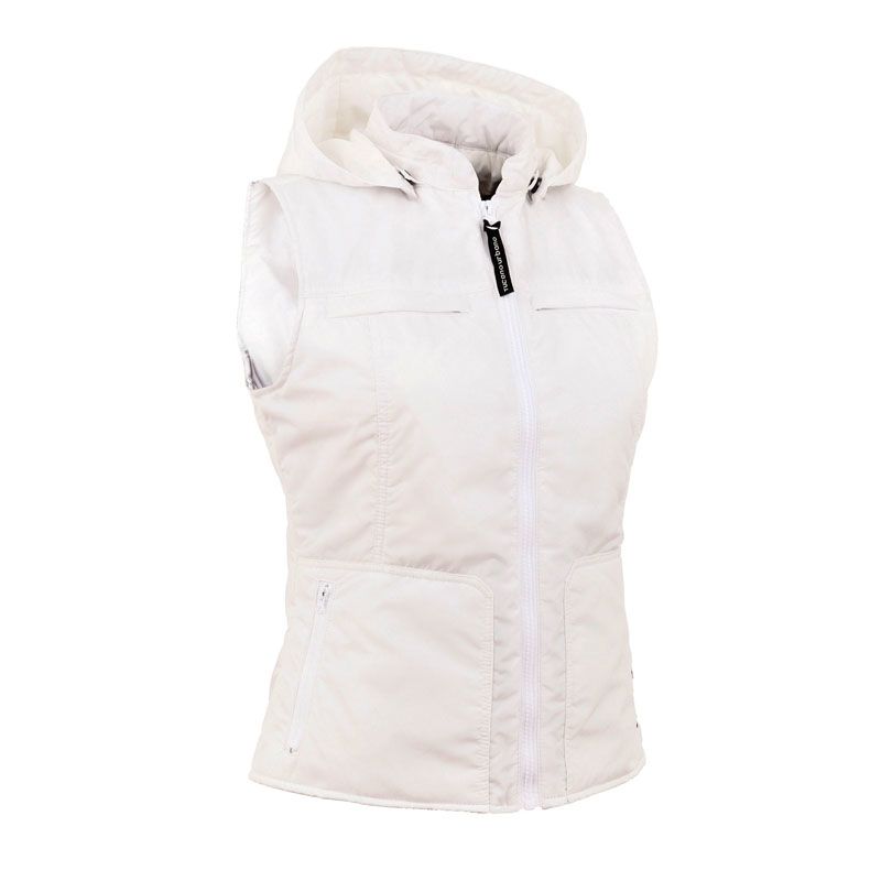 Gilet Moto LADY CAP, un gilet senza maniche in Bianco Ottico. Comfort e protezione per motociclisti. Di TUCANO URBANO.
