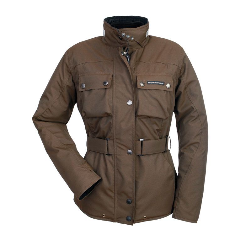 Giacca URBANA LADY T, un giacca invernale marrone con dettagli riflettenti. By TUCANO URBANO.