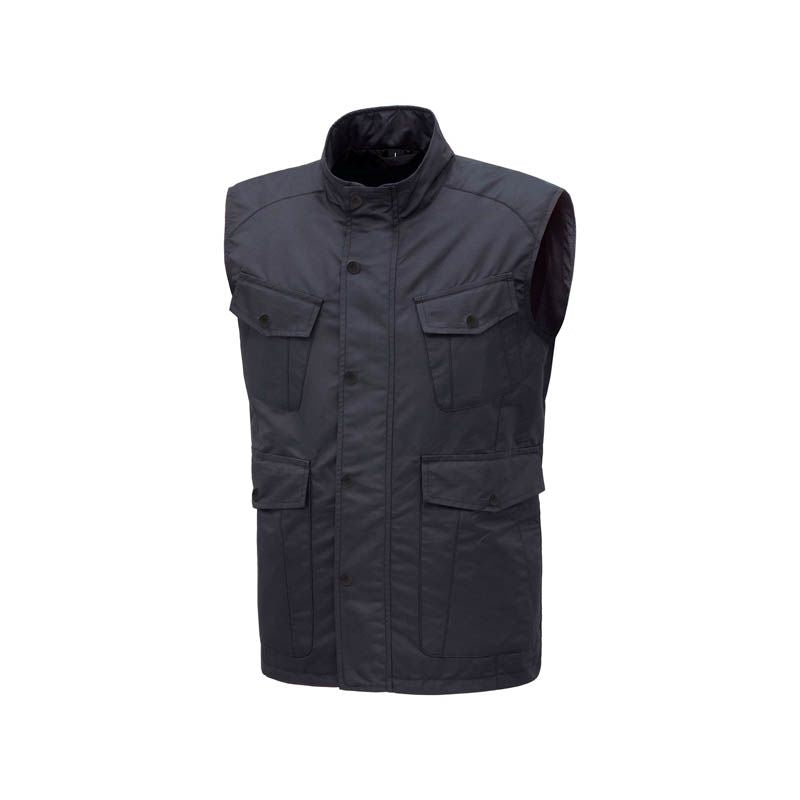 Gilet DARIO, un gilet multitasca con paraschiena CE. Colore blu scuro. Di TUCANO URBANO.