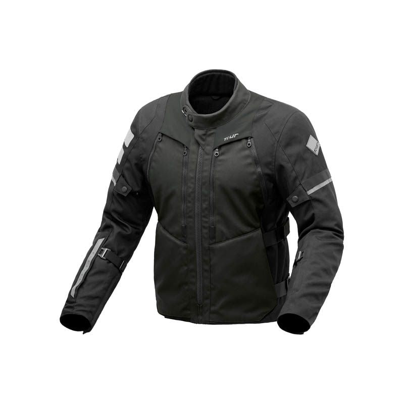 Giacca NEVADA HYDROSCUD®, una giacca moto invernale nera con protezioni. Ideale per condizioni climatiche avverse. Di T.UR.
