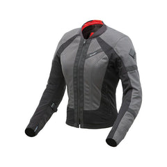 Giacca ATLAS LADY, una giacca estiva con protezioni integrate. Colore Nero-Grigio. Di T.UR.