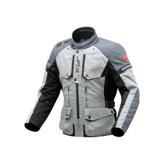 Giacca WAYPOINT HYDROSCUD, una giacca moto invernale grigio chiaro. Impermeabile e traspirante. Di T.UR.