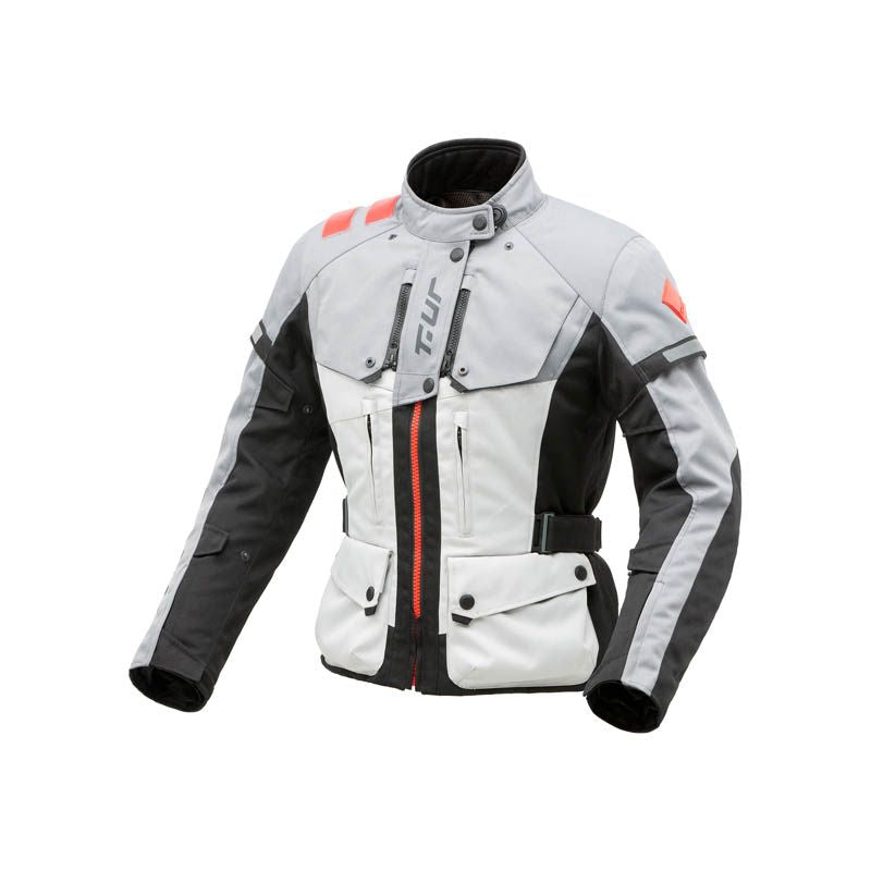 Giacca WAYPOINT HYDROSCUD LADY, una giacca moto invernale grigio chiaro. Protezione e comfort per motocicliste. Di T.UR.