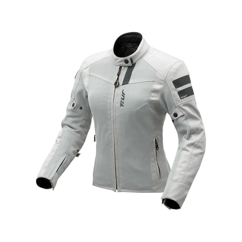 Giacca ELBA LADY Ice, una giacca estiva certificata Classe A. Colore ghiaccio, ventilazione ottimale. Di T.UR.