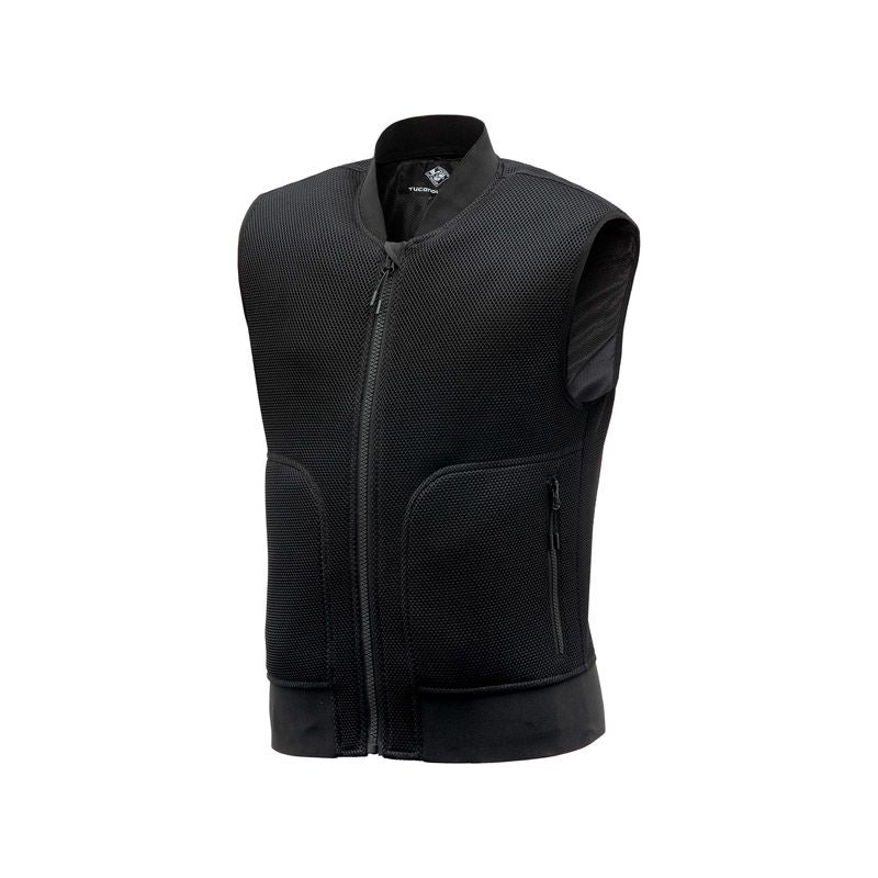 Gilet FLOWMOTION, un gilet estivo in rete traspirante. Con paraschiena CE. Di TUCANO URBANO.