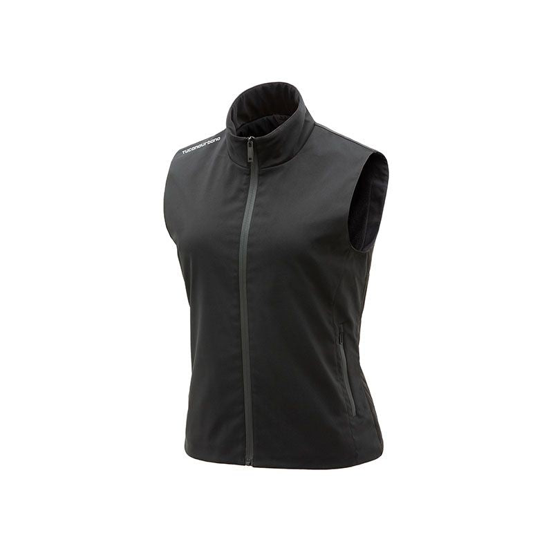 Gilet WINDSCUD VEST LADY, un gilet termico con isolamento eccellente. Colore nero elegante. Di TUCANO URBANO.