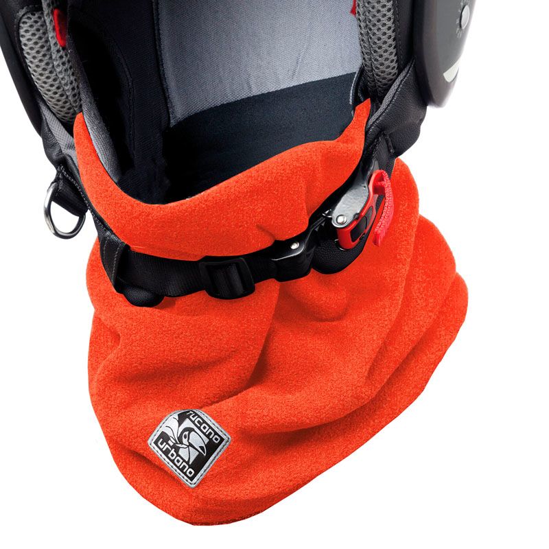Collare FLEECE COLLAR, un collare in pile arancio fluo. Protezione termica per motociclisti. Di TUCANO URBANO.