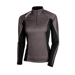 Sottomaglia UPLOAD LADY PLUS, una maglia a manica lunga con inserti windbreaker. Colore nero elegante. Di TUCANO URBANO.