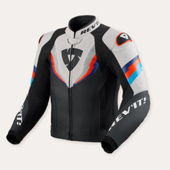 Giacca Moto in Pelle Traforata Sportiva REV'IT! Quantum 3
