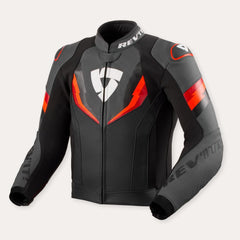 Giacca Moto in Pelle Traforata Sportiva REV'IT! Quantum 3