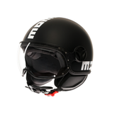 MOMODESIGN FGTR CLASSIC NERO OPACO / BIANCO - CASCO JET CON VISIERA E2206