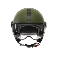 MOMODESIGN FGTR CLASSIC VERDE MILITARE OPACO / NERO - CASCO JET CON VISIERA E2206