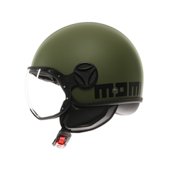 MOMODESIGN FGTR CLASSIC VERDE MILITARE OPACO / NERO - CASCO JET CON VISIERA E2206