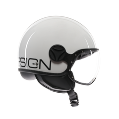 MOMODESIGN FGTR CLASSIC BIANCO LUCIDO / NERO - CASCO JET CON VISIERA E2206