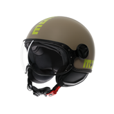 MOMODESIGN FGTR CLASSIC SABBIA OPACO / LIME - CASCO JET CON VISIERA E2206