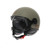 MOMODESIGN FGTR CLASSIC FLIP VERDE OPACO / BRONZO - CASCO JET CON VISIERA E2206