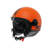 MOMODESIGN FGTR CLASSIC ARANCIONE OPACO / NERO - CASCO JET CON VISIERA E2206