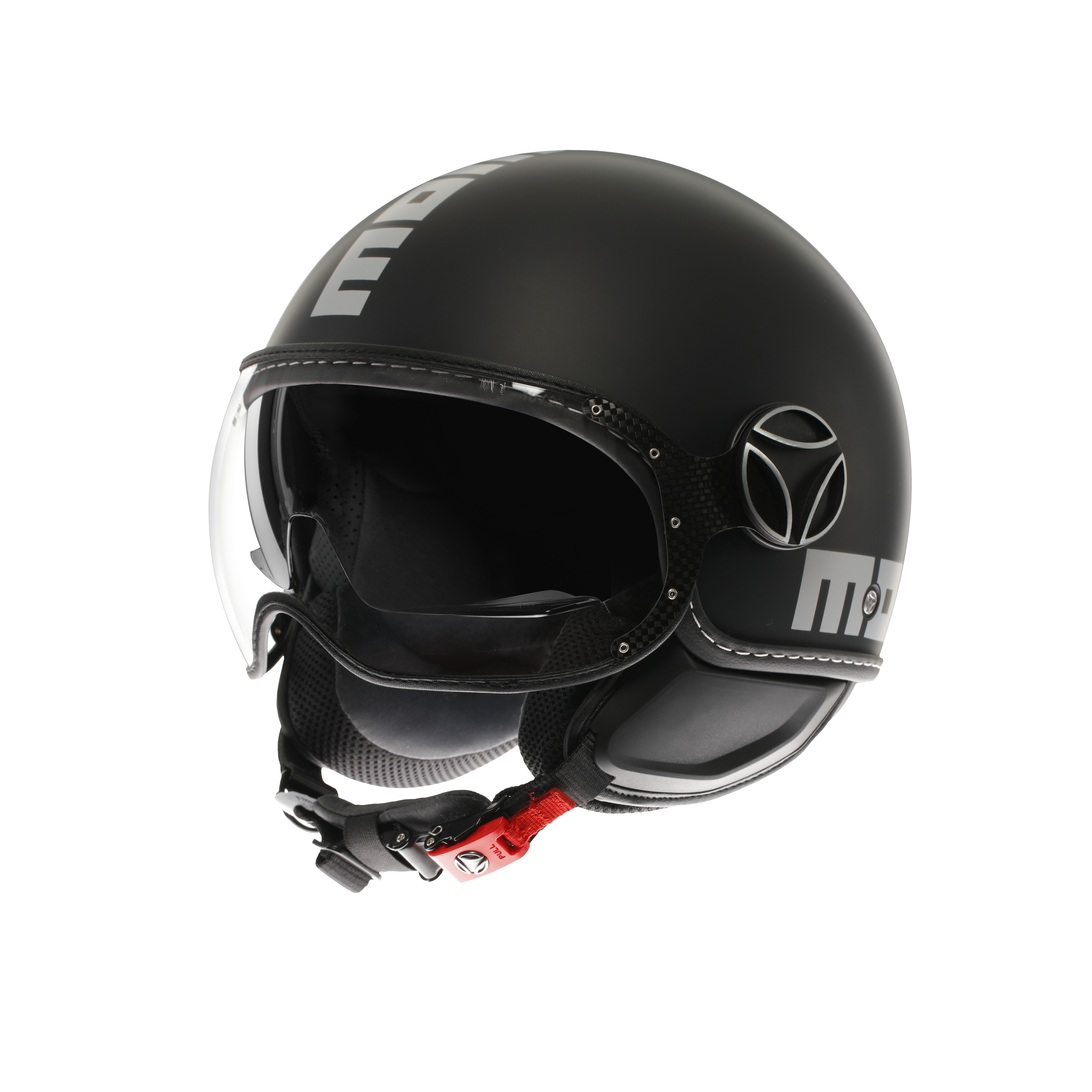 MOMODESIGN FGTR EVO NERO OPACO / ARGENTO - CASCO JET CON DOPPIA VISIERA E2206