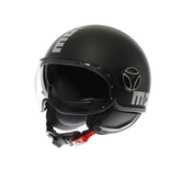 MOMODESIGN FGTR EVO NERO OPACO / ARGENTO - CASCO JET CON DOPPIA VISIERA E2206