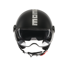 MOMODESIGN FGTR EVO NERO OPACO / ARGENTO - CASCO JET CON DOPPIA VISIERA E2206