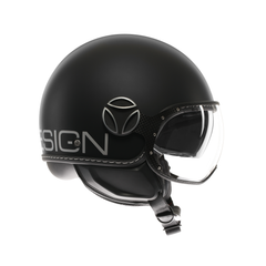 MOMODESIGN FGTR EVO NERO OPACO / ARGENTO - CASCO JET CON DOPPIA VISIERA E2206